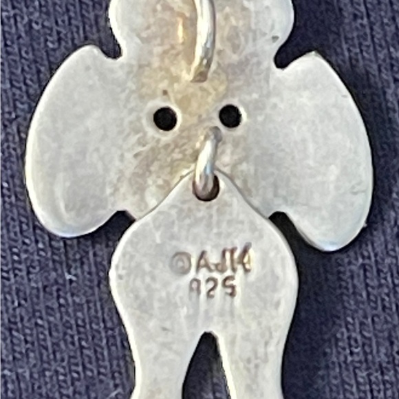 Vintage Pink Enamel Reticulated Sterling Poodle Pendant AJH - Picture 6 of 7